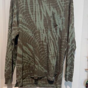 PINK Victoria's Secret Olive Tie-Dye Long Sleeve Tee